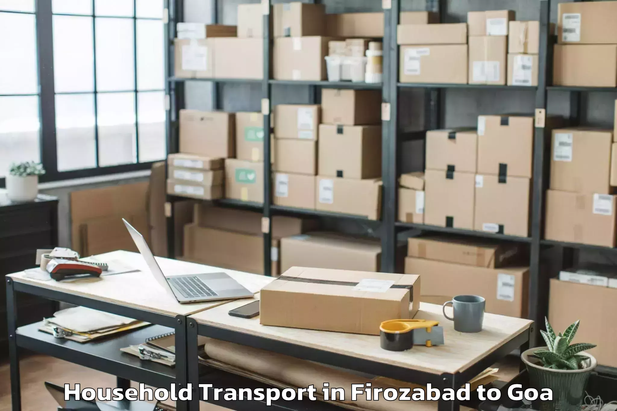 Professional Firozabad to Vagator Household Transport